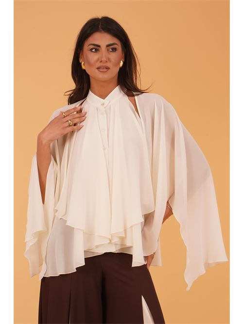 Canotta foulard in georgette GM by Gai Mattiolo | GM3705BURRO